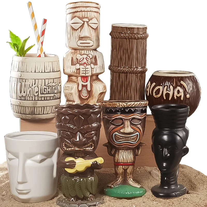 60 Type Hawaiian Tiki Mug Cera - Wine With Beer Cocktail 评论和价格
