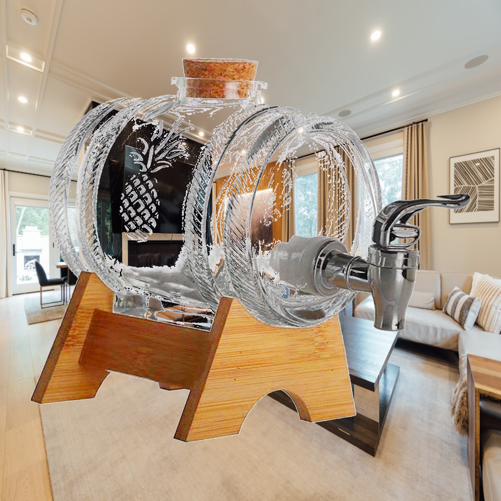 Premium Glass Barrel Dispenser - Wine Beer Spirit 评论和价格