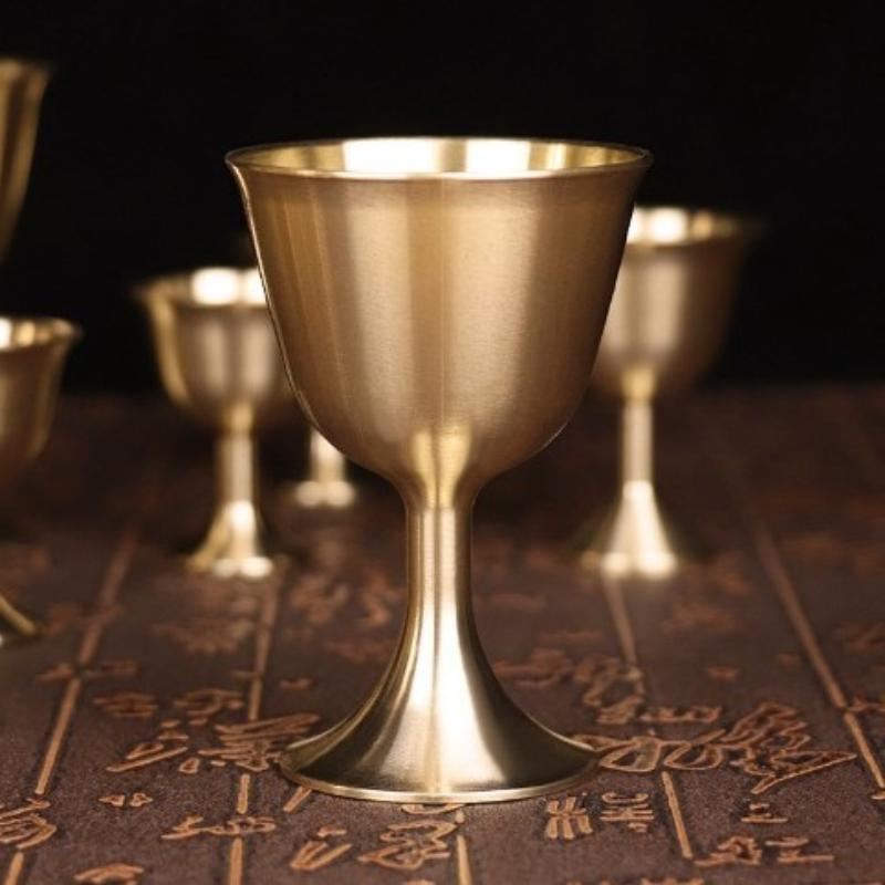 【S/M/L Vintage Brass Mug Red W - Wine In Beer Glass 评论和价格