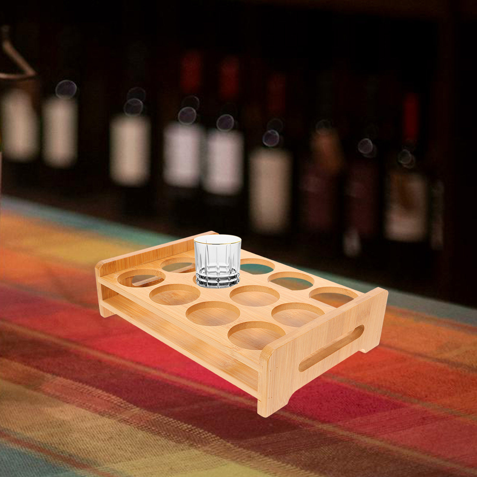 Bamboo Shot Glasses Holder Dis - Wine In Beer Glass 评论和价格