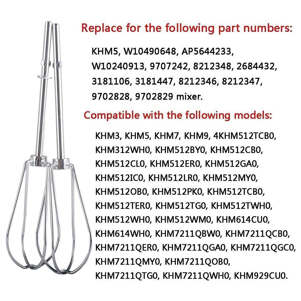 A56P-W10490648 & KHMPW Beaters - Kitchenaid Mixer Hand Mixer 评论和价格