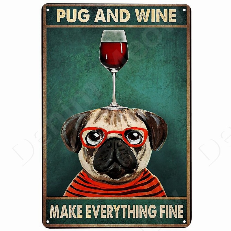 Cats and Wine Vintage Metal Si - Beer Wine Gin 评论和价格
